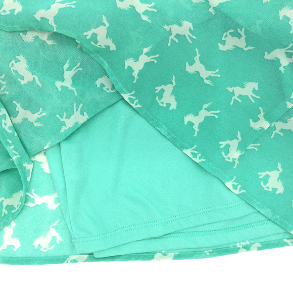 Speechless Mint Green Horses Sheer Blouse Girls XL - Picture 4 of 5